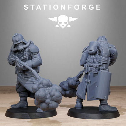 Grim Guard Radioactive Mutants, Imperial Army proxy miniature, infantry, 28mm heroic scale unpainted resin, view 5