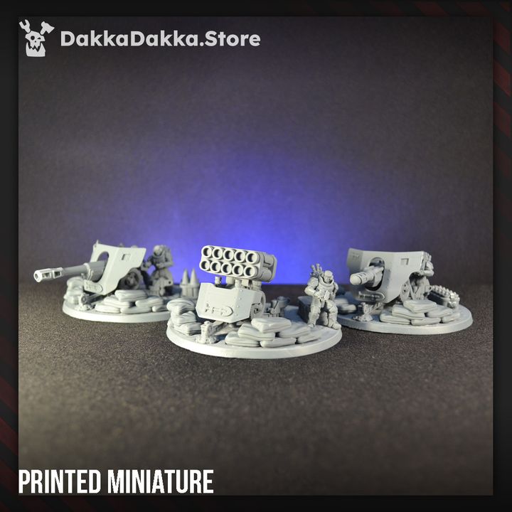 Phaeton Guard Heavy Artillery Team, Imperial Army proxy miniature, squad, 28mm heroic scale unpainted resin, view 4