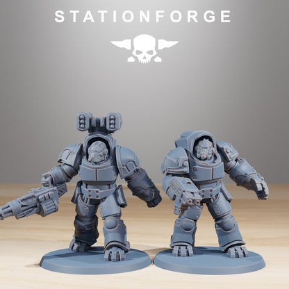 Space Knights Vanguard (10 Units), proxy miniature, squad, 28mm heroic scale unpainted resin, view 6