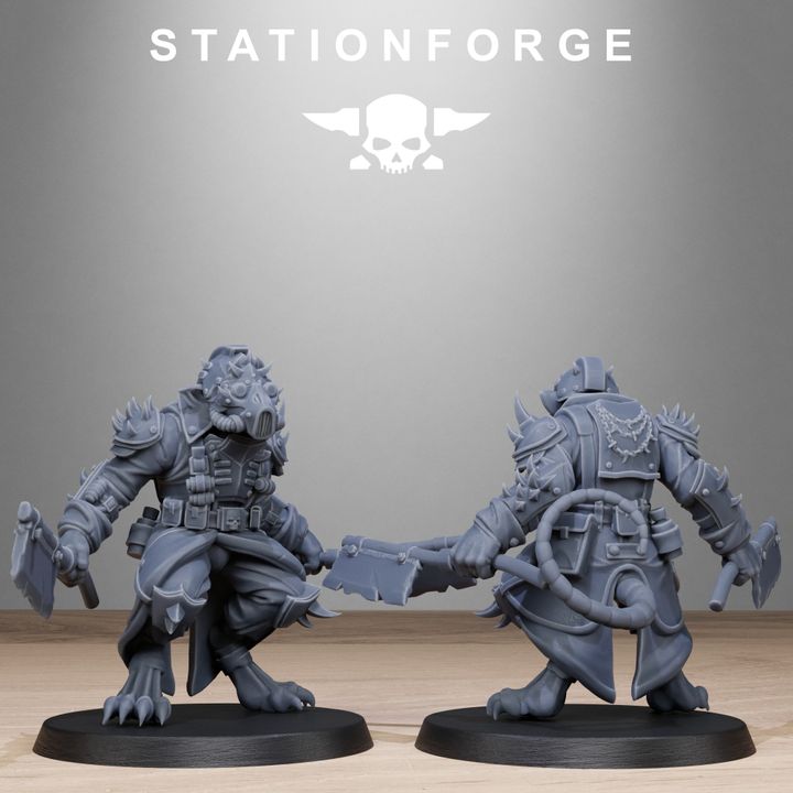 Dark Space Knights Guard Raticus, proxy miniature, infantry, 28mm heroic scale unpainted resin, view 6