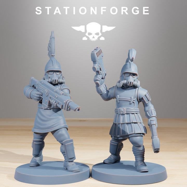 Imperial Army Grim Guard Aquilastra (12 Units), 28mm heroic scale unpainted resin, view 4