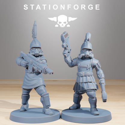 Imperial Army Grim Guard Aquilastra (12 Units), 28mm heroic scale unpainted resin, view 4