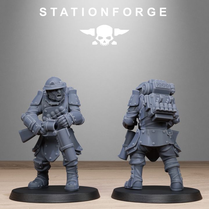 Royal Guard Bastioners, Imperial Army proxy miniature, infantry, 28mm heroic scale unpainted resin, view 10
