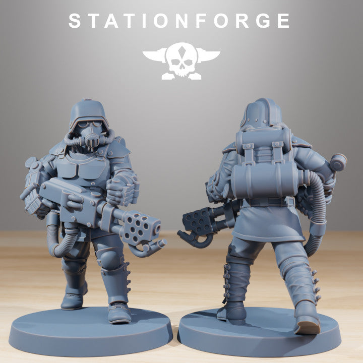 Grim Guard Commandos, Imperial Army proxy miniature, infantry, 28mm heroic scale unpainted resin, view 8