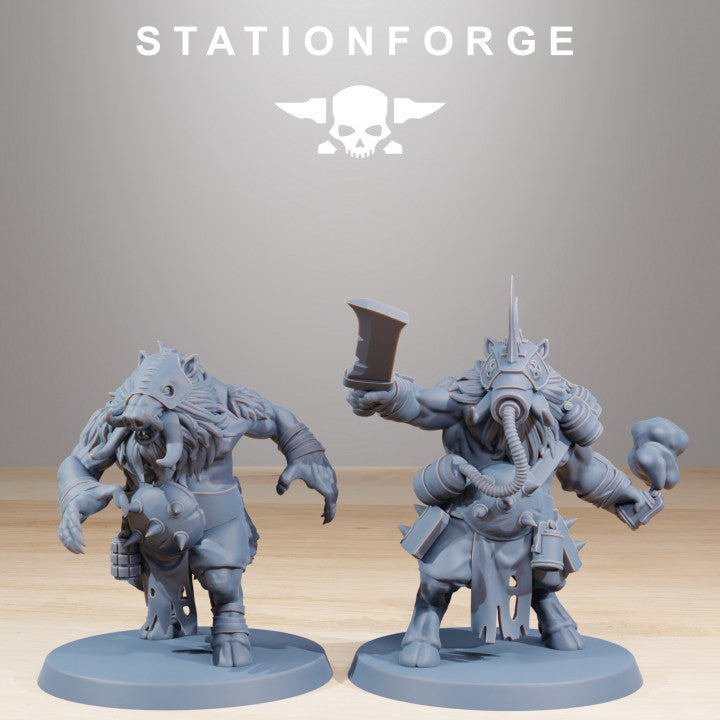 Dark Space Knights Beasts (10 Units), proxy miniature, squad, 28mm heroic scale unpainted resin, view 4