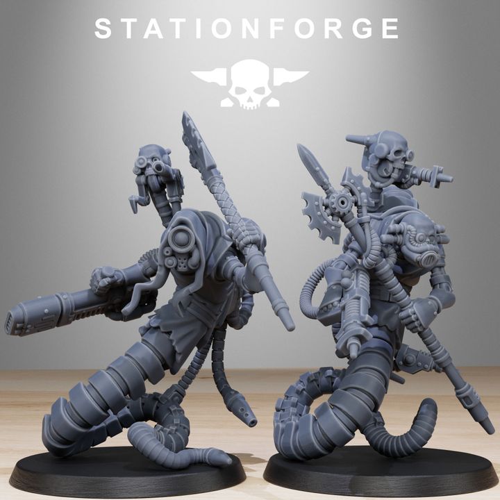 Tech Priests Scavenger Serpents (10 Units), 28mm heroic scale unpainted resin, view 5