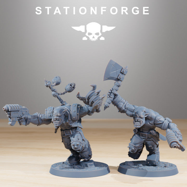 Orks Infantry, proxy miniature, 28mm heroic scale unpainted resin, view 5