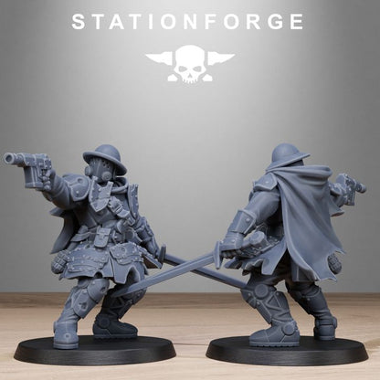 Royal Guard Bloodwardens, Imperial Army proxy miniature, infantry, 28mm heroic scale unpainted resin, view 10