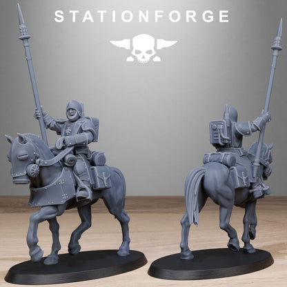 Royal Guard Cavalry, Imperial Army proxy miniature, 28mm heroic scale unpainted resin, view 5
