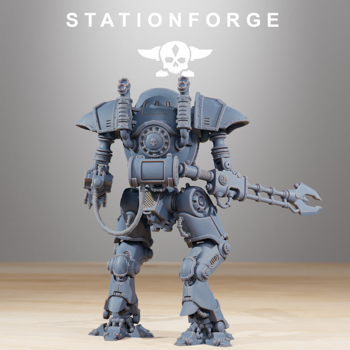 Scavenger Armageddon, Tech Priests proxy miniature, 28mm heroic scale unpainted resin, view 2