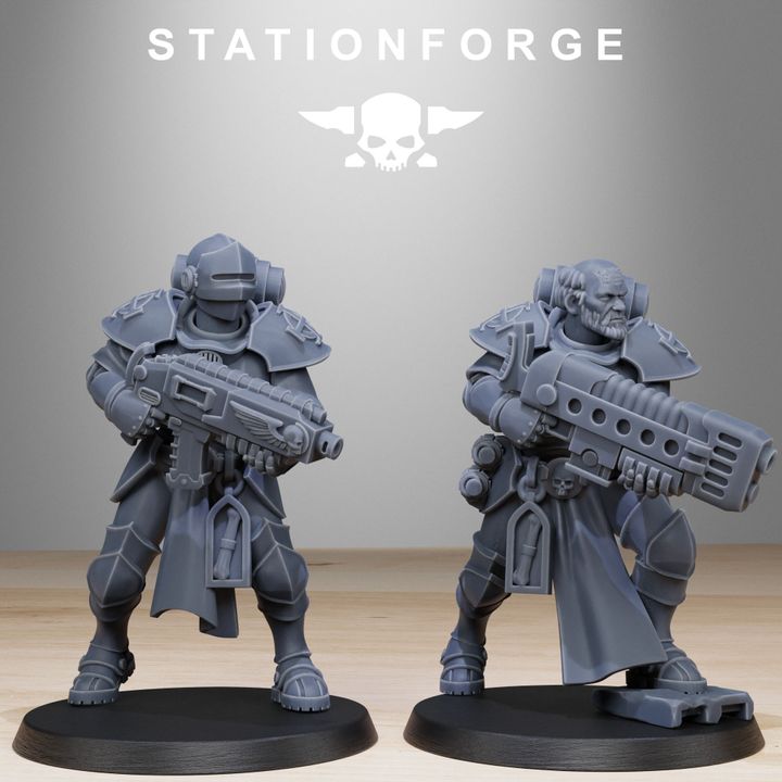 Imperial Army Brotherhood, proxy miniature, 28mm heroic scale unpainted resin, view 6