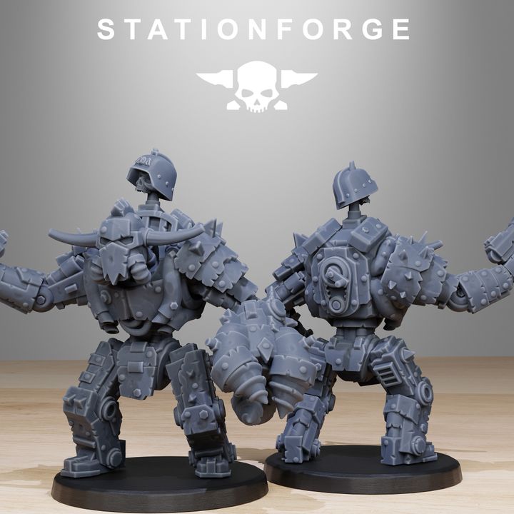 Orks Bots Infantry Modular Kit (10 Units), proxy miniature, squad, 28mm heroic scale unpainted resin, view 7