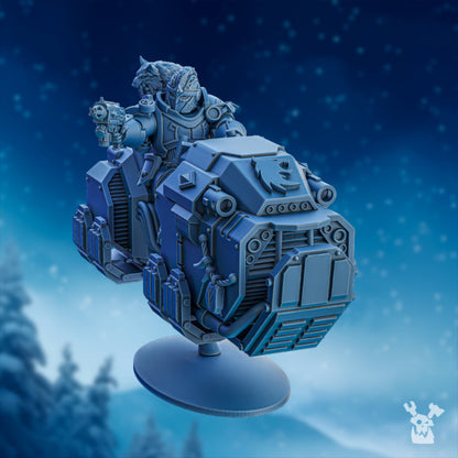 Wolf Knights Bike Squad, proxy miniature, 28mm heroic scale unpainted resin, view 3