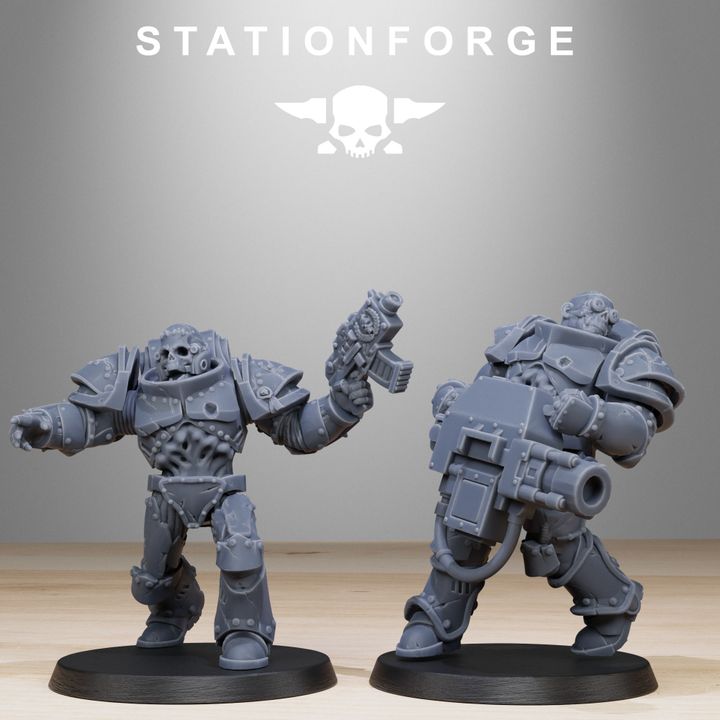 Space Knights Zombies (10 Units), proxy miniature, squad, 28mm heroic scale unpainted resin, view 4