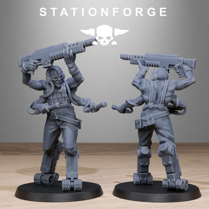 Dark Space Knights Guard Abhumans, proxy miniature, infantry, 28mm heroic scale unpainted resin, view 6