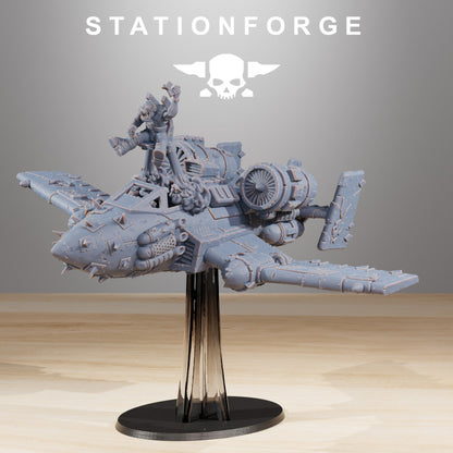 Orks Plane Crazy Banshee Stf-II, proxy miniature, 28mm heroic scale unpainted resin, view 3