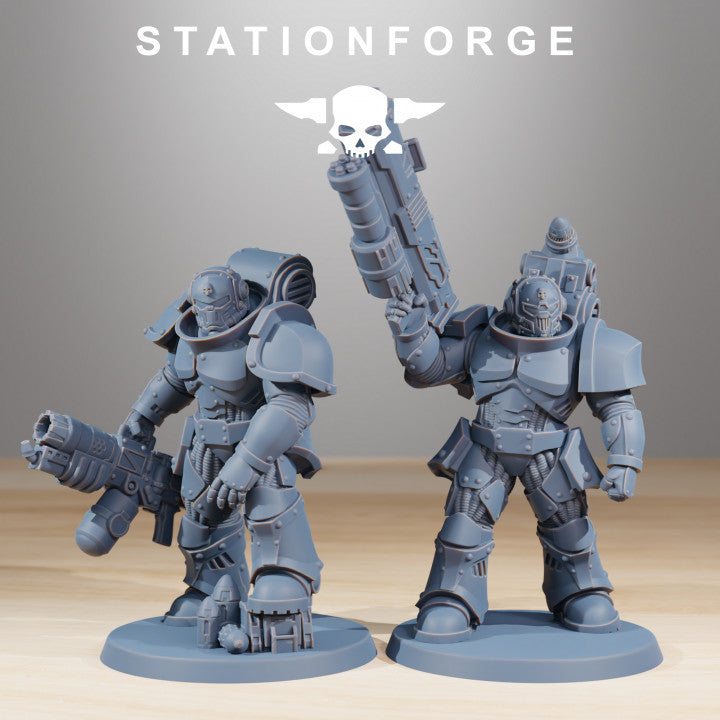 Space Knights Ravagers Heads (10 Units), resin conversion bits, squad, 28mm heroic scale unpainted resin, view 2