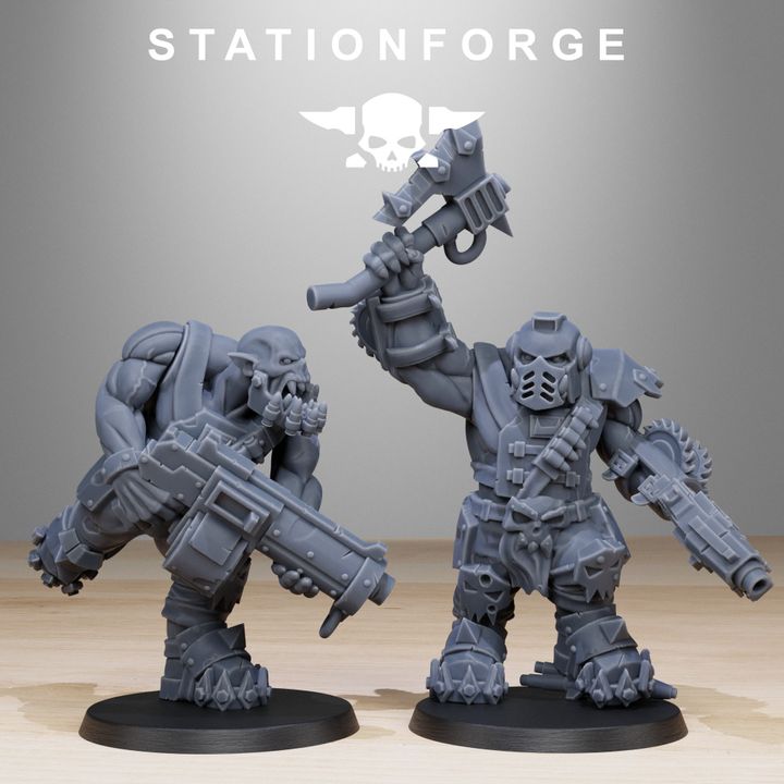 Orks Spec Team (10 Units), proxy miniature, squad, 28mm heroic scale unpainted resin, view 4