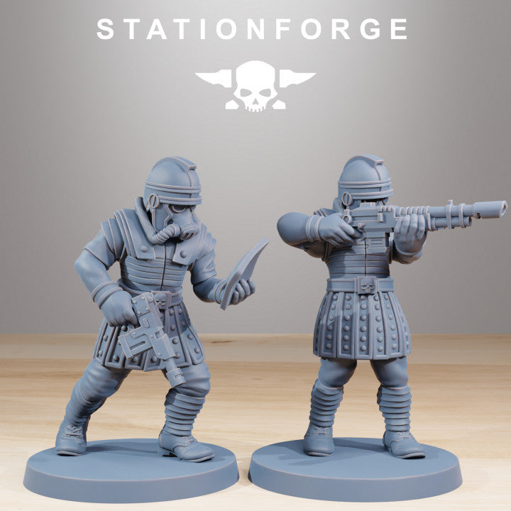 Imperial Army Grim Guard Vexillatio (12 Units), 28mm heroic scale unpainted resin, view 3