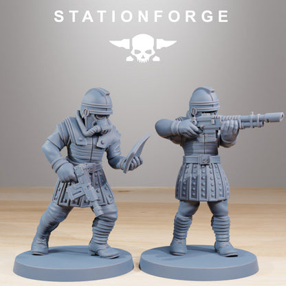 Imperial Army Grim Guard Vexillatio (12 Units), 28mm heroic scale unpainted resin, view 3