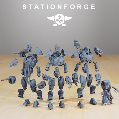 Scavenger Droitex MK2, Tech Priests proxy miniature, 28mm heroic scale unpainted resin, view 5