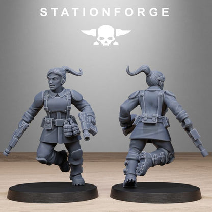 Free Guard Sisters, Imperial Army proxy miniature, infantry, 28mm heroic scale unpainted resin, view 7