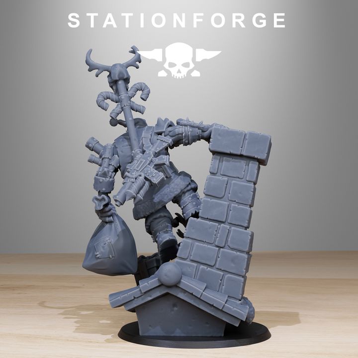 Orks Claus, proxy miniature, 28mm heroic scale unpainted resin, view 5