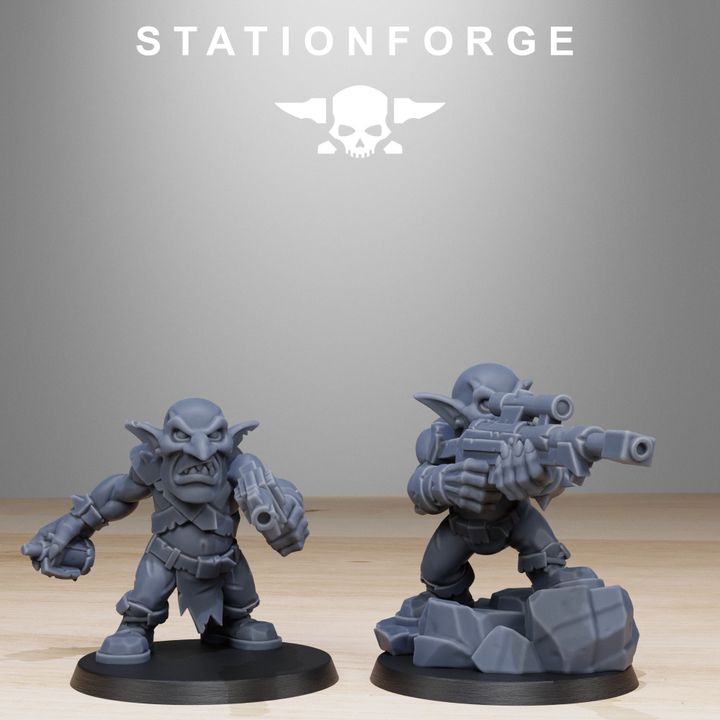 Orks Gobs Infantry Reborn (20 Units), proxy miniature, squad, 28mm heroic scale unpainted resin, view 9