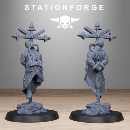 Grim Guard Objective Markers, Imperial Army proxy miniature, infantry, 28mm heroic scale unpainted resin, view 2