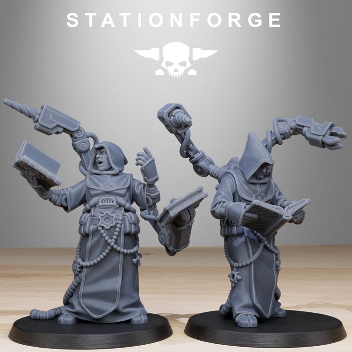 Tech Priests Scavenger Monks (10 Units), 28mm heroic scale unpainted resin, view 4