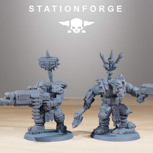 Orks Skullkrushers (10 Units), proxy miniature, squad, 28mm heroic scale unpainted resin, view 2