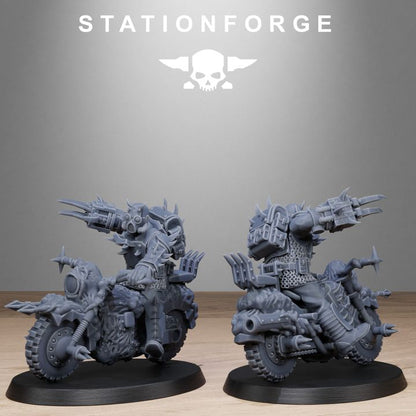 Dark Space Knights Guard Bikers, proxy miniature, infantry, 28mm heroic scale unpainted resin, view 5