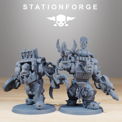 Orks Steelbrutes (10 Units), proxy miniature, squad, 28mm heroic scale unpainted resin, view 6