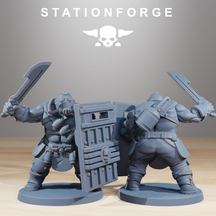 Grim Guard Hunters, Imperial Army proxy miniature, infantry, 28mm heroic scale unpainted resin, view 8