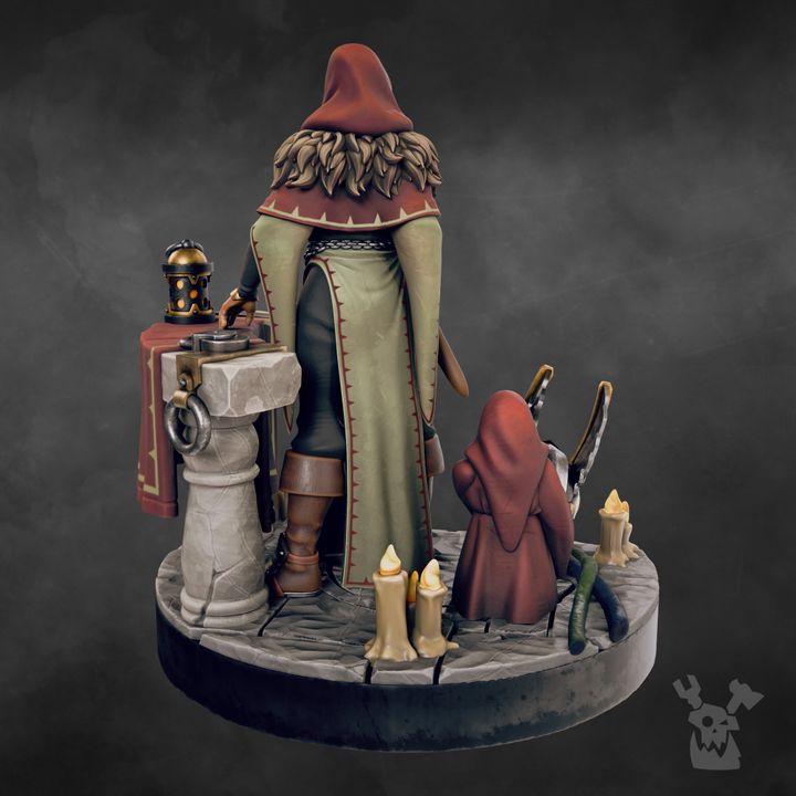 Leona The Forestborn, Space Knights proxy miniature, character, 28mm heroic scale unpainted resin, view 3