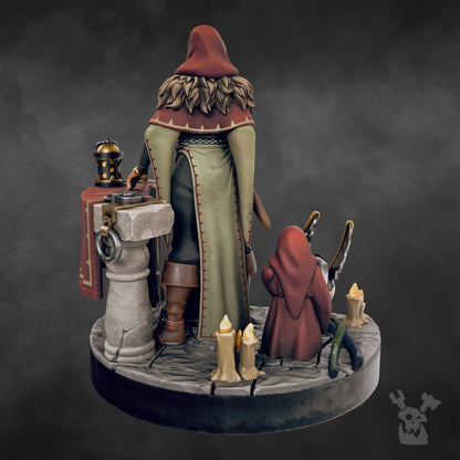Leona The Forestborn, Space Knights proxy miniature, character, 28mm heroic scale unpainted resin, view 3