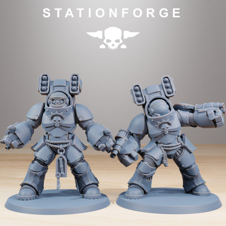 Space Knights Support Vanguard (10 Units), proxy miniature, squad, 28mm heroic scale unpainted resin, view 5