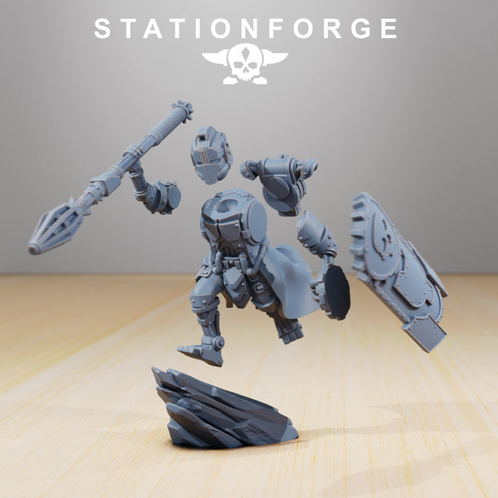 Scavenger Legio, Tech Priests proxy miniature, 28mm heroic scale unpainted resin, view 5