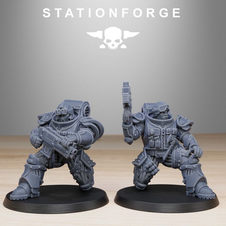Space Knights Light Reinforcement (10 Units), proxy miniature, squad, 28mm heroic scale unpainted resin, view 5