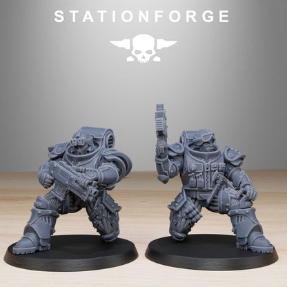 Space Knights Light Reinforcement (10 Units), proxy miniature, squad, 28mm heroic scale unpainted resin, view 5