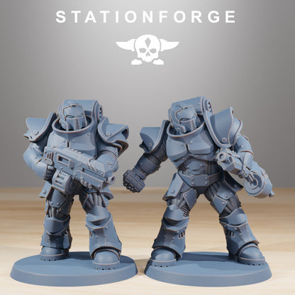 Space Knights Legion Infantry (10 Units), proxy miniature, squad, 28mm heroic scale unpainted resin, view 2