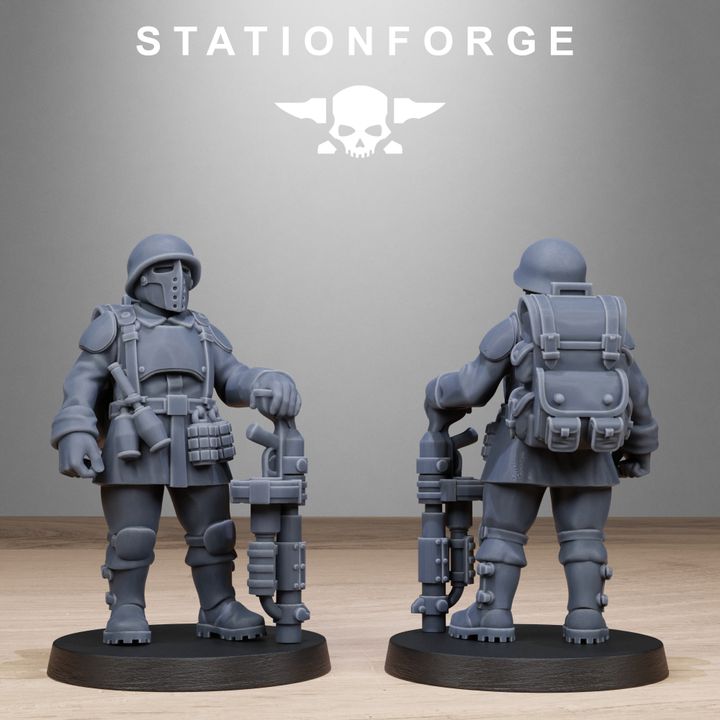 Free Guard Builder Kit, Imperial Army proxy miniature, infantry, 28mm heroic scale unpainted resin, view 7