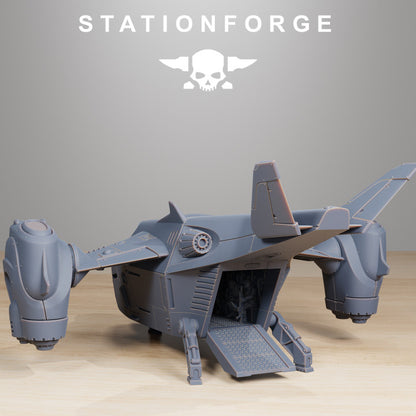 Vaskar Dropship, Imperial Army proxy miniature, 28mm heroic scale unpainted resin, view 5