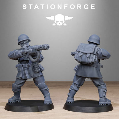 Free Guard Infantry, Imperial Army proxy miniature, 28mm heroic scale unpainted resin, view 4
