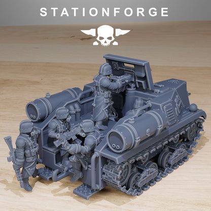 Grim Guard Tankette, Imperial Army proxy miniature, infantry, 28mm heroic scale unpainted resin, view 7