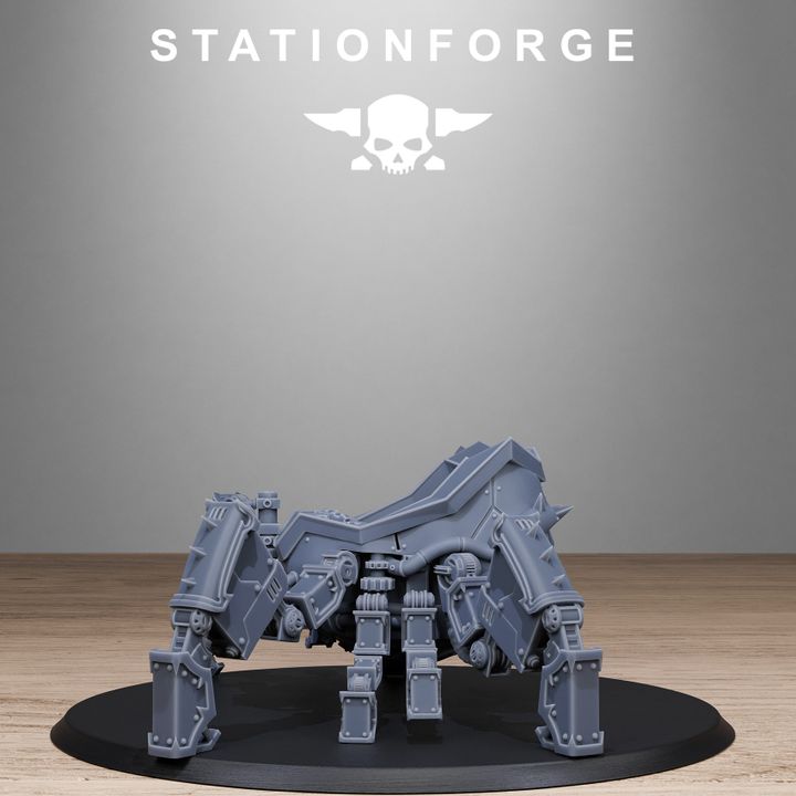 Scavenger Lectern Walker, Tech Priests proxy miniature, 28mm heroic scale unpainted resin, view 5