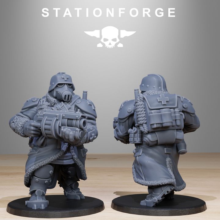 Imperial Army Grim Guard Frostwatch Mutants (10 Units), 28mm heroic scale unpainted resin, view 4
