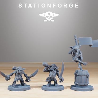Orks Gobs Pirates, proxy miniature, 28mm heroic scale unpainted resin, view 5