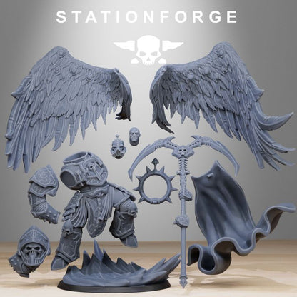 Dark Space Knights Archon Angel V2, proxy miniature, character, 28mm heroic scale unpainted resin, view 5
