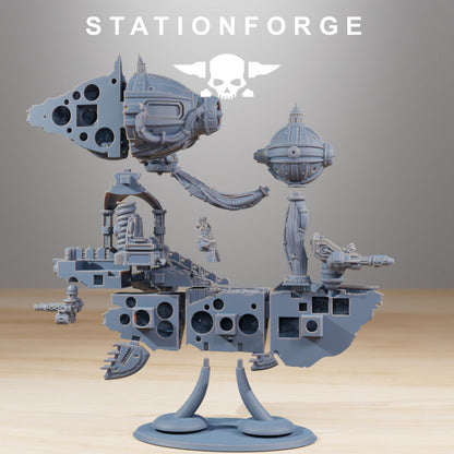 Scavenger Floating Chapel, Tech Priests proxy miniature, 28mm heroic scale unpainted resin, view 6